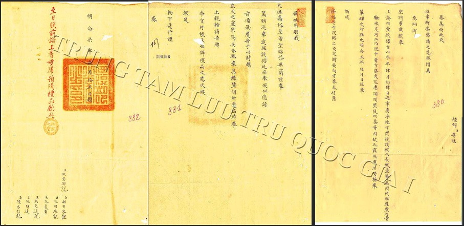Bản tấu ngày 15 tháng 3 năm Minh Mệnh thứ 7 (1826) của Bộ Lễ về việc trên đường đi tuần du vua Minh Mệnh vào chùa Long Phước làm lễ